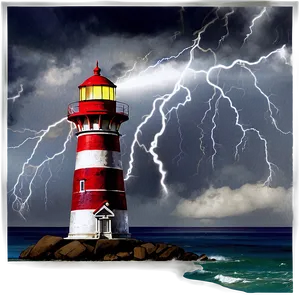 Lighthouse In Storm Png Utp PNG image