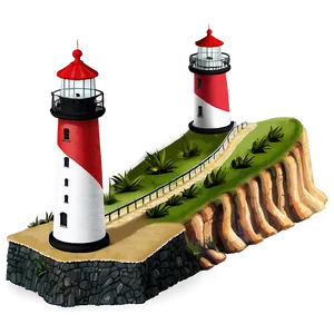 Lighthouse On Cliff Png 05242024 PNG image