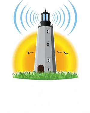 Lighthouse Radio Station Graphic PNG image