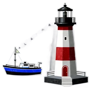 Lighthouse With Boat Png 05242024 PNG image
