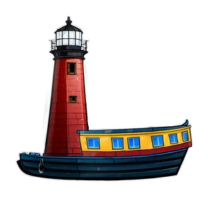 Lighthouse With Boat Png Kao71 PNG image
