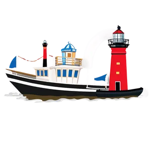 Lighthouse With Boat Png Nwi PNG image