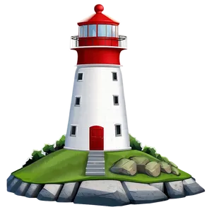 Lighthouse With Landscape Png 05242024 PNG image