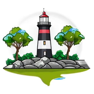 Lighthouse With Landscape Png Yav PNG image
