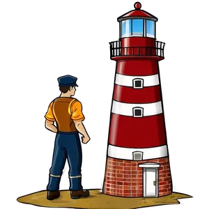 Lighthouse With Lighthouse Keeper Png 05242024 PNG image