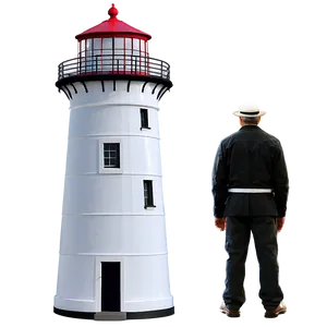 Lighthouse With Lighthouse Keeper Png Hed74 PNG image