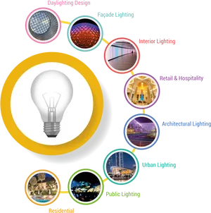 Lighting Design Categories Infographic PNG image