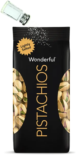 Lightly Salted Wonderful Pistachios Packaging PNG image