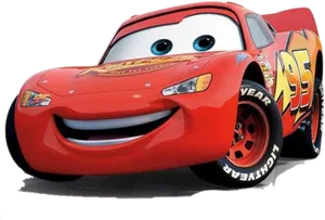 Lightning Mc Queen Smiling Cars Movie PNG image