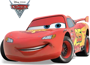 Lightning Mc Queen Smiling Cars Movie PNG image