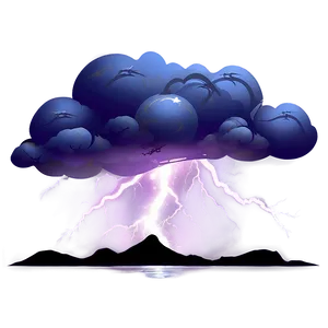 Lightning Storm Over Sea Photo PNG 05212024