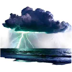 Lightning Storm Over Sea Photo Png 19 PNG image