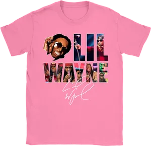 Lil Wayne Collage Pink Tshirt PNG image