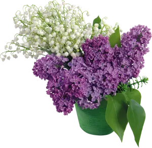 Lilacsand Lilyofthe Valley Bouquet PNG image