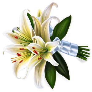 Lilies Wedding Bouquet Png Ned83 PNG image