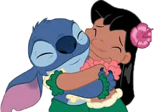 Liloand Stitch Hug PNG