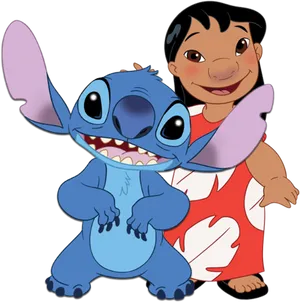 Liloand Stitch Together PNG