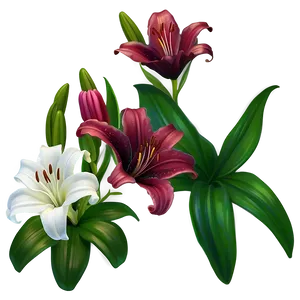 Lily Flower Outline PNG 52
