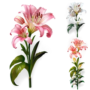 Lily Flower Pattern PNG Hvo
