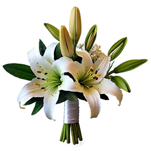 Lily Wedding Bouquets PNG Nwu