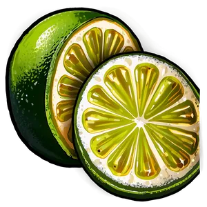 Lime Slice Sketch PNG 06132024