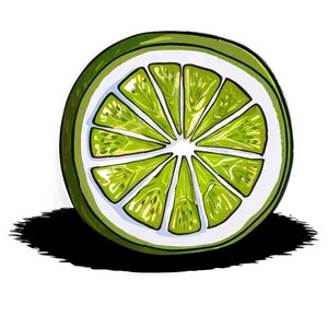Lime Slice Sketch PNG Saf