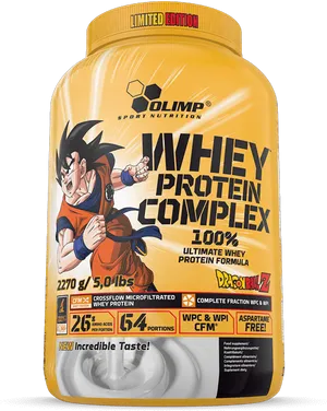 Limited Edition Dragonball Whey Protein Powder PNG image
