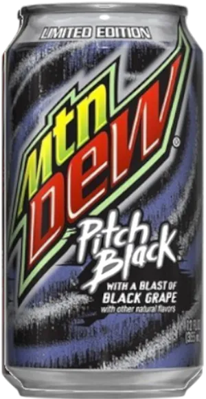 Limited Edition Mtn Dew Pitch Black Can PNG image