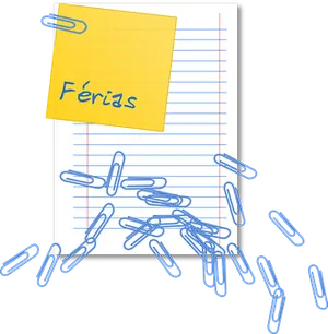 Lined Paper Clipsand Sticky Note PNG image