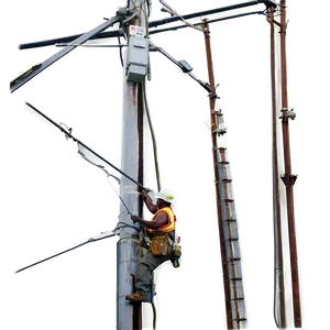 Lineman In Storm Repair Png Xvw PNG image