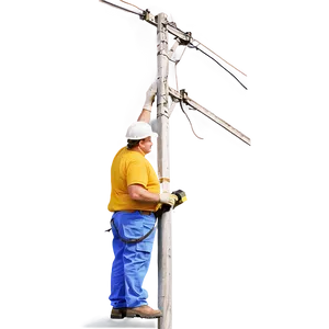 Lineman With Powerlines Png 06282024 PNG image