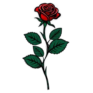 Linework Rose Tattoo Outline PNG Ebr33 PNG