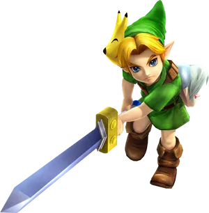 Link With Master Swordand Navi PNG image