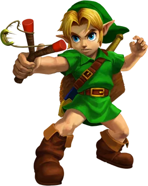 Link With Slingshot Zelda PNG image