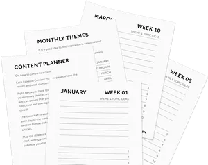 Linked In Content Planner Sheets PNG image