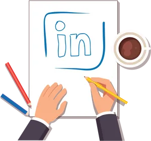 Linked In Profile Concept Illustration PNG image