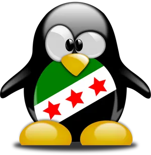 Linux Mascot Tux Syria Flag PNG image