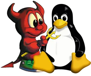 Linux Mascotand Friend PNG image