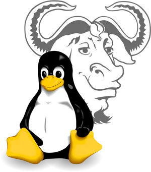 Linux Mascots Together PNG image