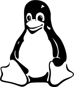 Linux Penguin Logo Outline PNG image