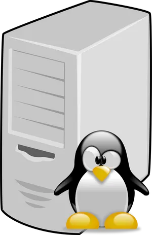 Linux Penguinand Computer Icon PNG image