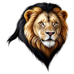 Lion Face Illustration PNG Gtr8