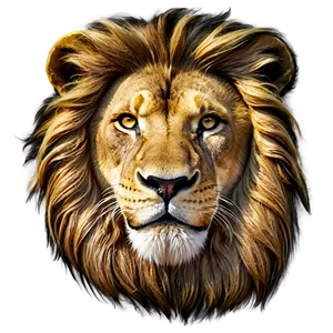 Lion Face In Detail PNG Qaf