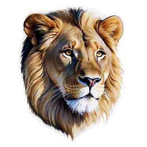 Lion Face Watercolor PNG 83