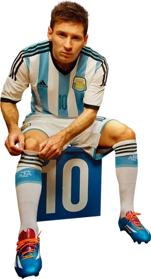 Lionel Messi Argentina Kit PNG image