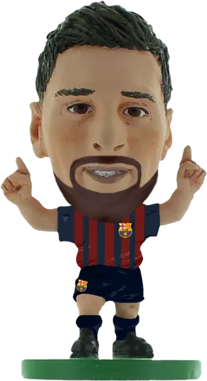 Lionel Messi Figurein Barcelona Kit PNG image