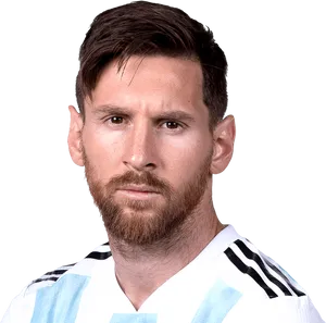 Lionel Messi Portraitin Argentina Kit PNG image