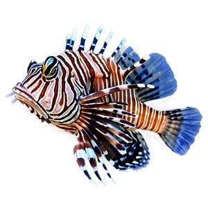 Lionfish In Blue Water PNG 64 PNG