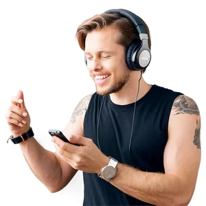 Listening To Music On Phone Png Ace13 PNG image