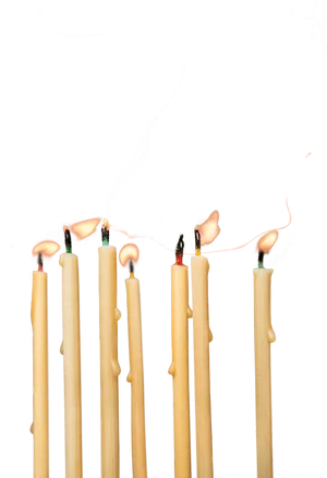 Lit Birthday Candles Smoke PNG image